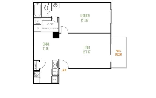 a floor plan for a two bedroom apartment at The  Argyle