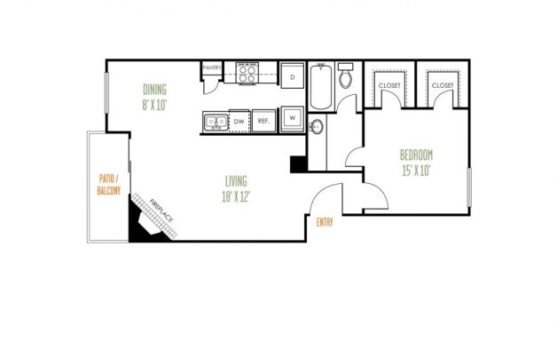 a floor plan for a two bedroom apartment at The  Argyle