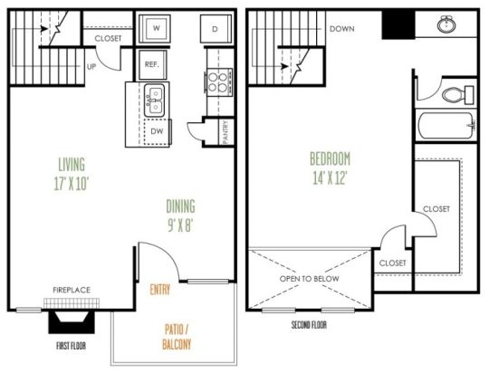 a floor plan for a two bedroom apartment at The  Argyle